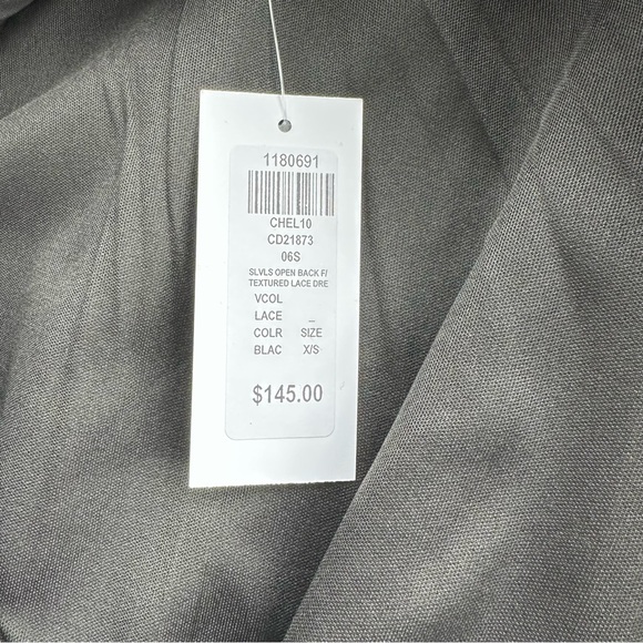 Honey Chelsea Textured Lace Open Back Dress Black - Picture 10 of 10